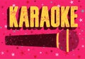 Karaoke Party typographic vintage grunge style poster design. Retro vector illustration. Royalty Free Stock Photo